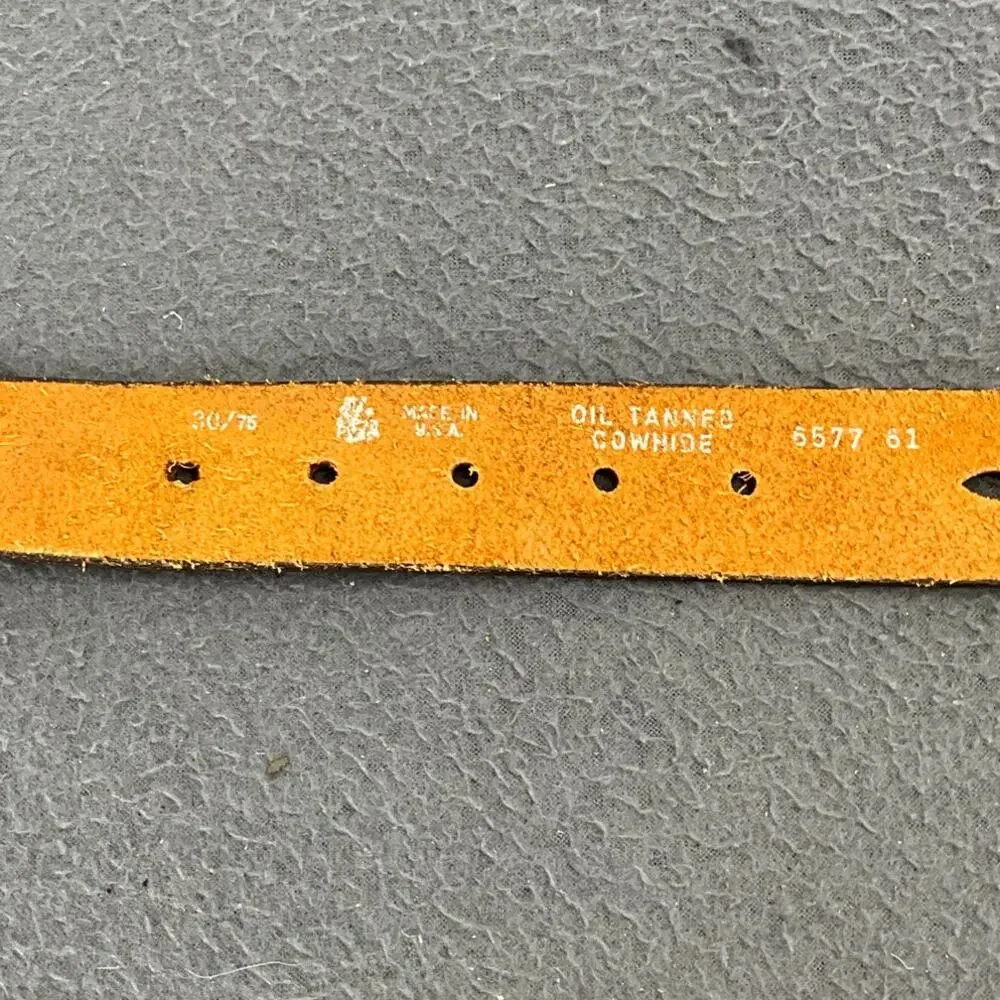 Vintage Brown Genuine Leather Belt Cut Out Tooled Women Large 27.5” - 31.5”